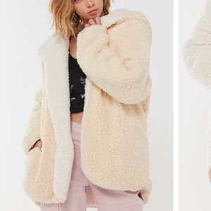 uo reversible teddy coat